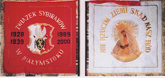 Nowy sztandar Oddziau ZS dzieo Aliny Grom - prezes koa ZS w Knyszynie. Powicony 17 wrzenia 2000 r w kociele Ducha witego w Biaymstoku.  